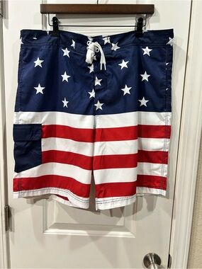 Bioworld Men's American Flag Board Shorts Patriotic Size XXL NWOT